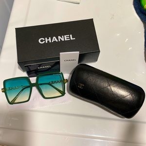 INSPIRED Chan€l Sunglasses GORGEOUS Green & Ombré  Lense BRAND NEW!!